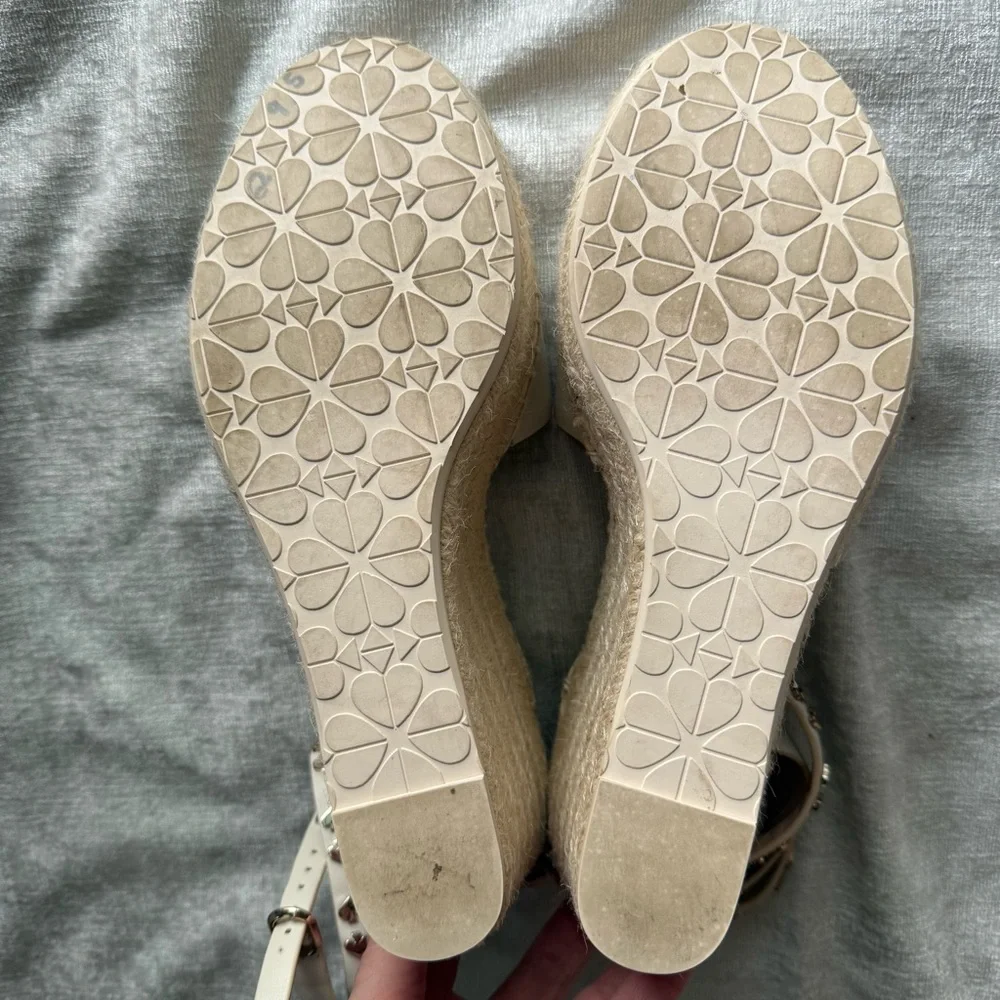 Kate Spade Cream Espadrille Shoes with Suede Finish (9.5)